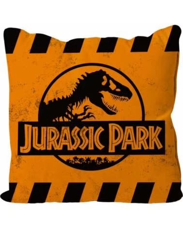 SD TOYS Cojin cuadrado caution logo naranja jurassic park envasado vacio