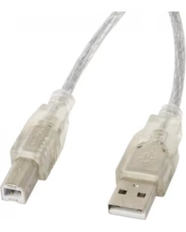 LANBERG Cable usb tipo b a usb 2 0 tipo a 1 8m - macho - macho - transparente