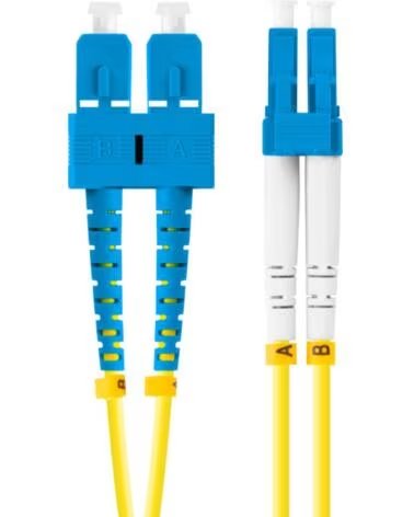 LANBERG Latiguillo fibra optica sc - upc a lc - upc 1m mono duplex g657a1 lszh amarillo