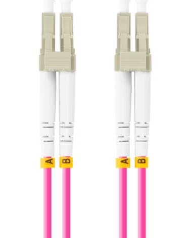 LANBERG Latiguillo fibra optica lc - upc 1m multi duplex om4 50 - 125 lszh violeta