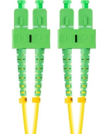 LANBERG Latiguillo fibra optica sc - apc 2m mono duplex g657a1 lszh amarillo