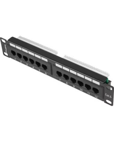 LANBERG Patch panel 12 puertos 1u 10 pulgadas cat 6 negro
