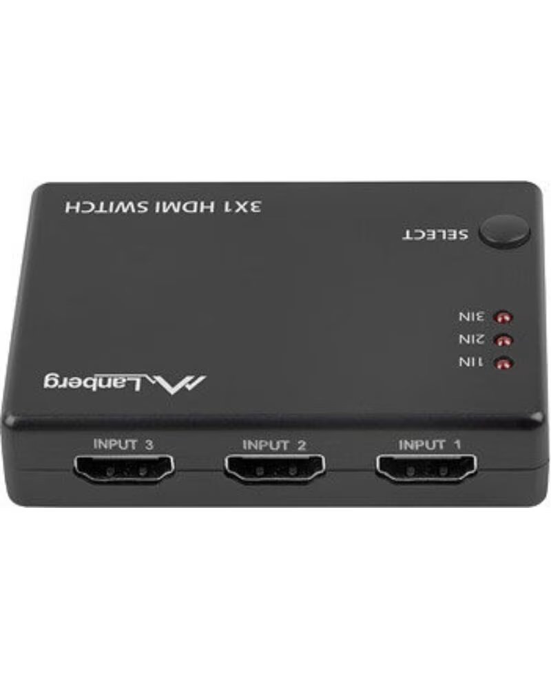 LANBERG Switch video 4k - 3 x hdmi - micro usb - negro - control remoto