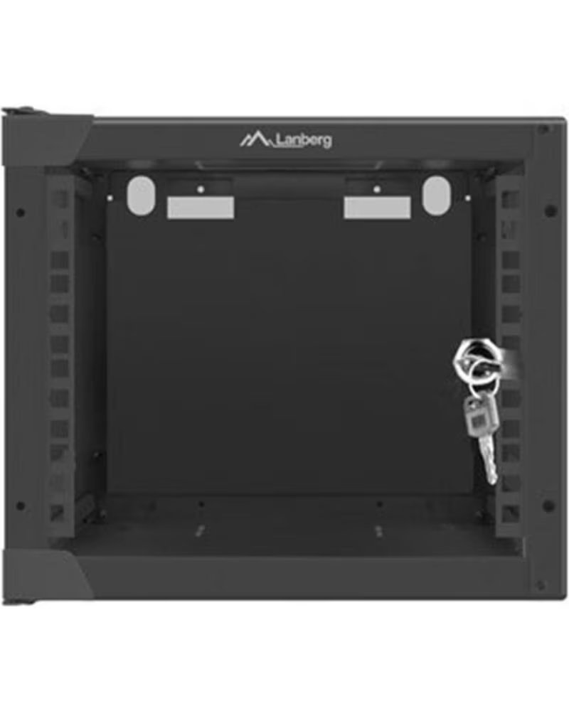 LANBERG Armario mural rack 10 pulgadas 4u - 280x310 flat pack negro puerta cristal