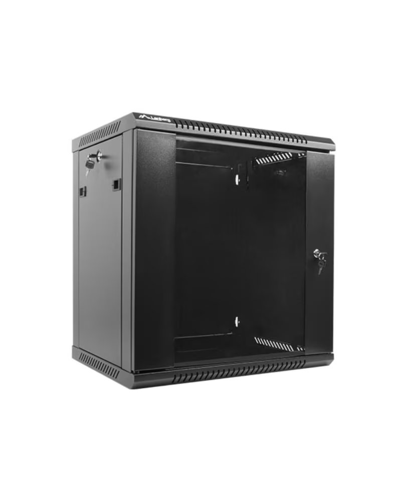 LANBERG Armario mural rack 19 pulgadas 12u - 600x450 flat pack v2 negro