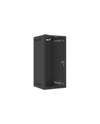 LANBERG Armario mural rack 10 pulgadas 12u - 280x310 flat pack negro puerta cristal