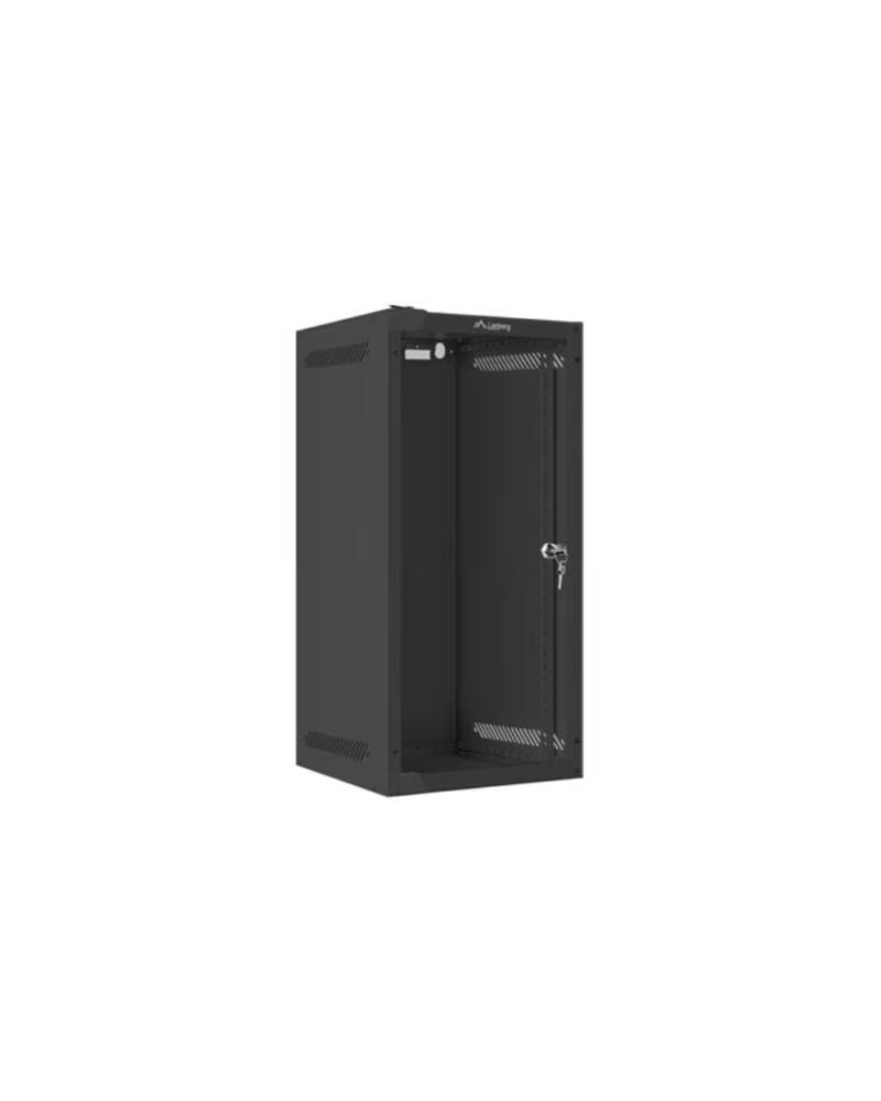 LANBERG Armario mural rack 10 pulgadas 12u - 280x310 flat pack negro puerta cristal