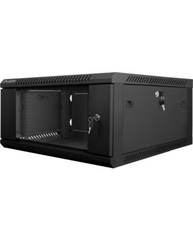 LANBERG Armario mural rack 19 pulgadas 4u - 600x600 flat pack v2 negro
