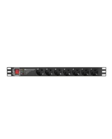 LANBERG Regleta 1u 16a 7x schuko rack 19 pulgadas 2m negro