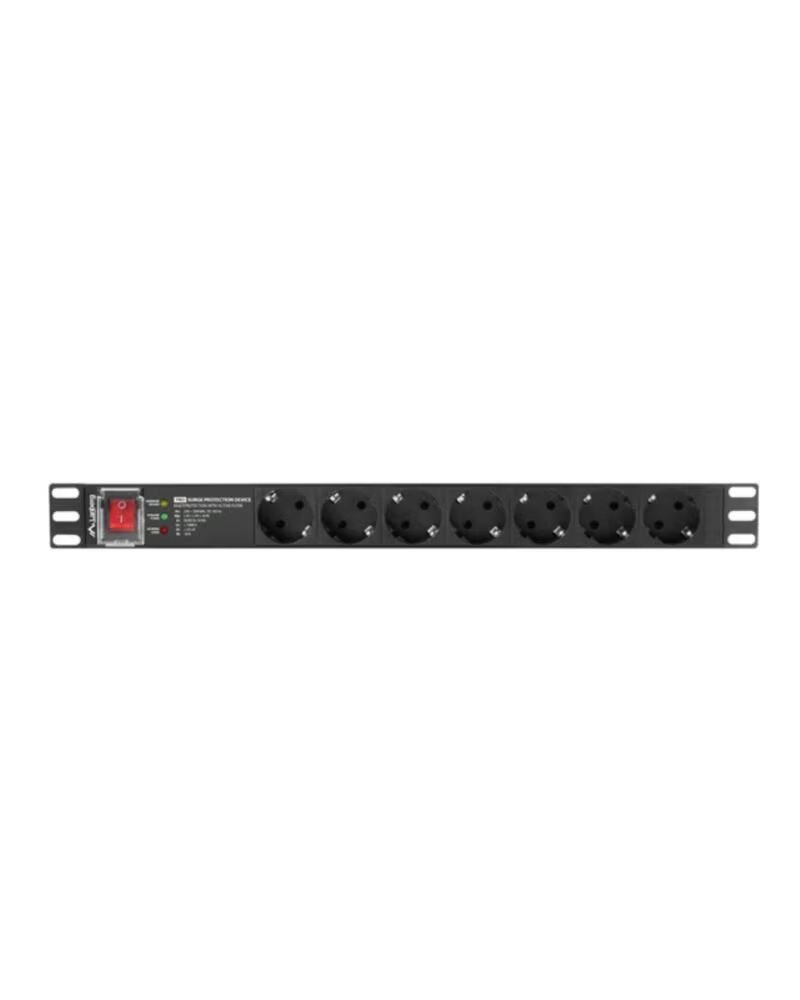 LANBERG Regleta 1u 16a 7x schuko rack 19 pulgadas 2m negro