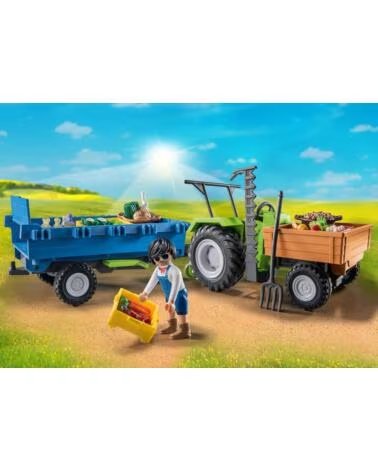 PLAYMOBIL tractor con remolque