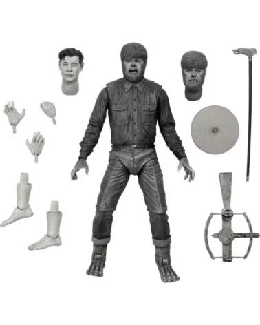 NECA Figura universal monster scale action ultimate wolf bw
