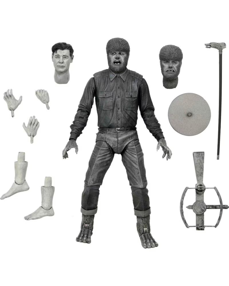 NECA Figura universal monster scale action ultimate wolf bw