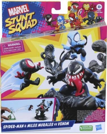 HASBRO Set de juego marvel stunt squad villain knockdown spider - man y miles morales vs venom