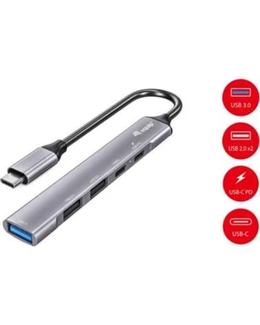 EQUIP Hub usb tipo c 3 2 life 1 x usb 3 2 - 2 x usb 2 0 - 2 x usb tipo c - 100w - aluminio