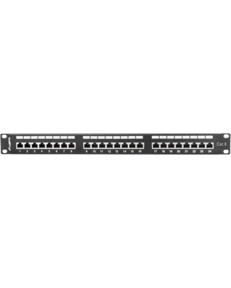 LANBERG Patch panel 24 puertos 1u cat 6 sftp 19 pulgadas rack negro