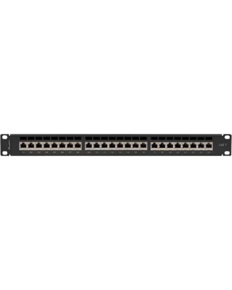 LANBERG Patch panel 24 puertos 1u cat 7 ftp 19 pulgadas negro
