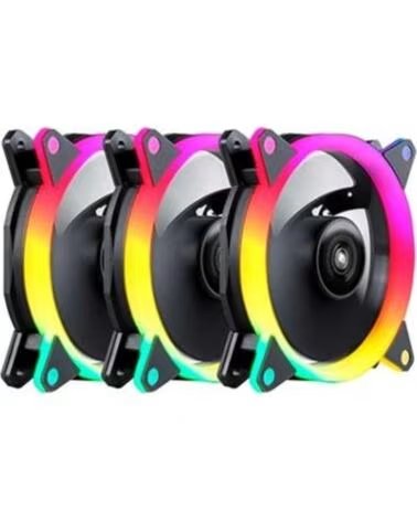 UNYKACH Kit ventiladores cpu gaming ring led argb 3 x 120mm - incluye controladora