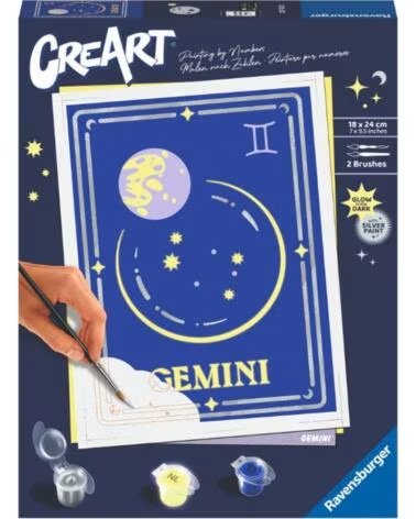 RAVENSBURGER Kit para pintar con numeros creart serie trend d zodiac geminis