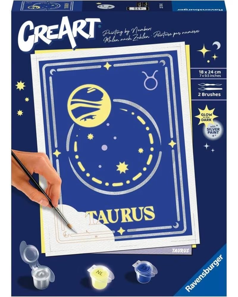 RAVENSBURGER Kit para pintar con numeros creart serie trend d zodiac tauro