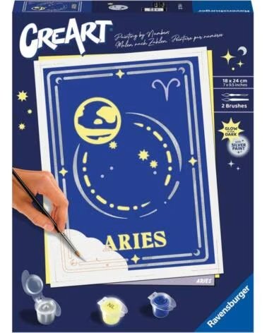 RAVENSBURGER Kit para pintar con numeros creart serie trend d zodiac aries