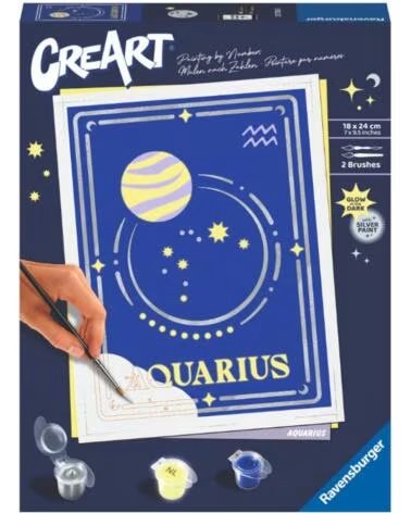 RAVENSBURGER Kit para pintar con numeros creart serie trend d zodiac acuario