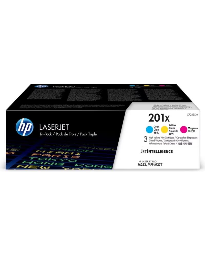 HP laserjet pro m252n 201x pack 3 toner alta capacidad cyan - magenta - yellow