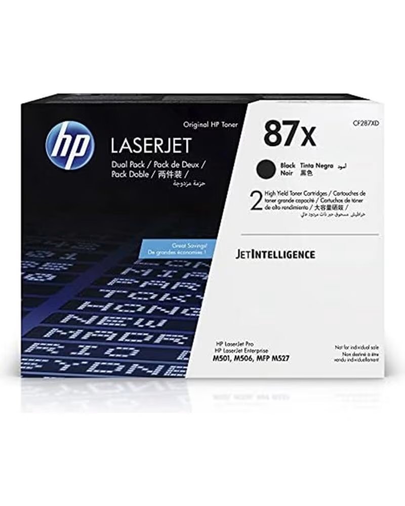 HP Toner laserjet enterprise 87x negro pack 2 unidades