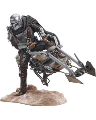 DIAMOND SELECT TOYS Figura diamond collection star wars the mandalorian premier collection din djarin en moto speeder 23cm