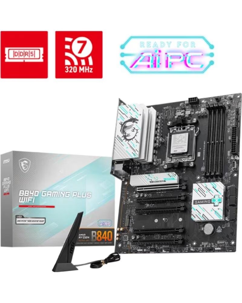 MSI Placa base b840 gaming plus am5 wifi atx - 4x ddr5 - 3x usb 3 2 - 1x usb tipo c