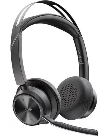 POLY Auriculares voyager focus 2 usb - c - c con certificacion microsoft teams adaptador usb - c - a base de carga