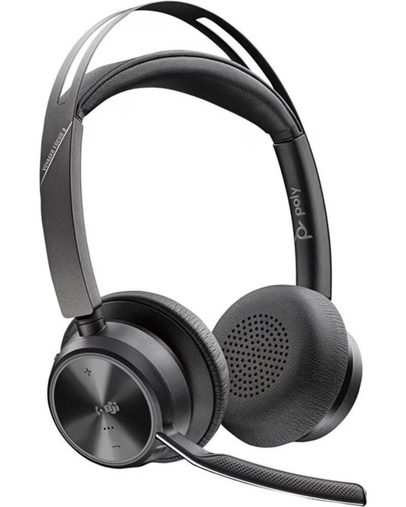 POLY Auriculares voyager focus 2 usb - c - c con certificacion microsoft teams adaptador usb - c - a base de carga