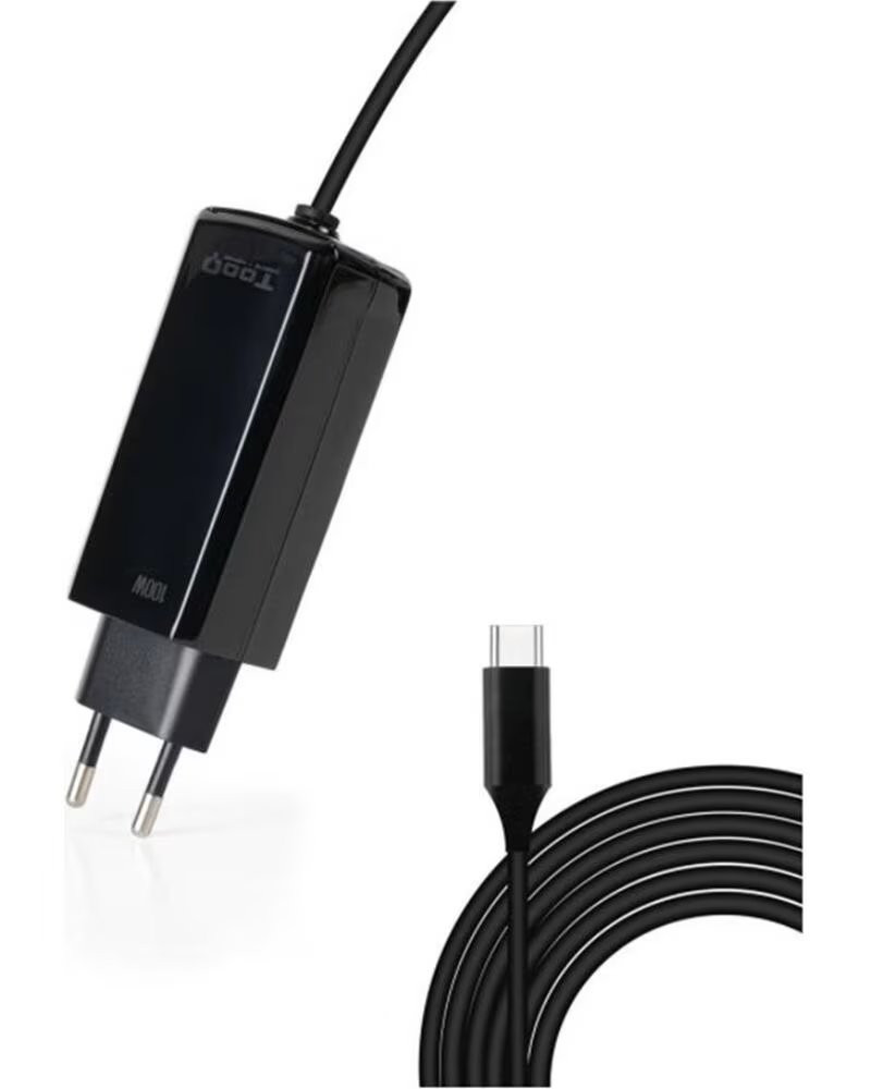 TOOQ Cargador de portatil tqlc - usbcgan100pd - c 100w usb - c negro
