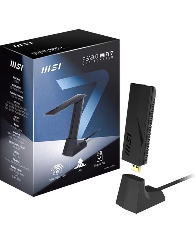 MSI Adaptador wifi7 usb gube65 be6500