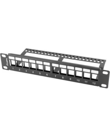 LANBERG Patch panel 12 puertos 1u organizador modulos keystone negro