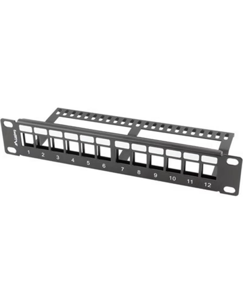 LANBERG Patch panel 12 puertos 1u organizador modulos keystone negro