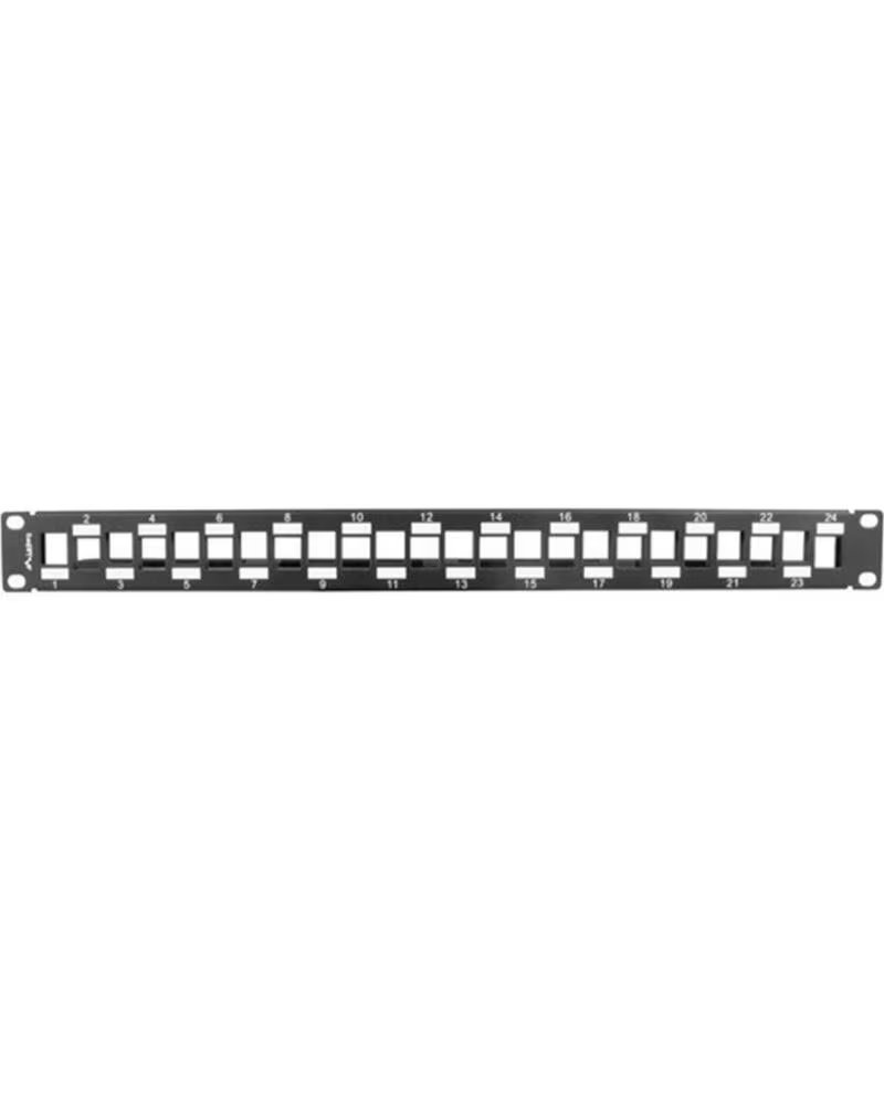 LANBERG Patch panel 24 puertos 1u escalonado organizador modulos keystone negro