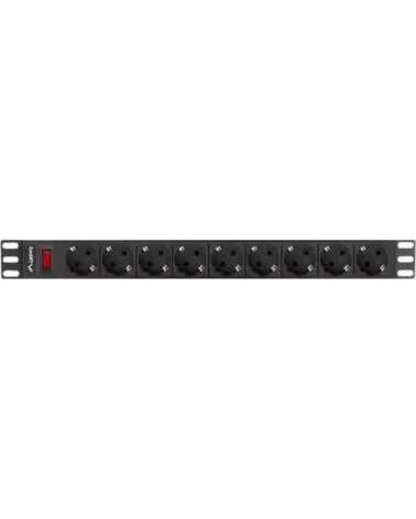 LANBERG Regleta 1u 16a 9x schuko rack 19 pulgadas 3m negro
