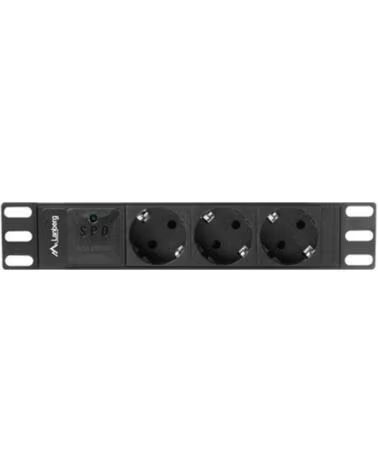 LANBERG Regleta 1u 16a 3x schuko rack 10 pulgadas 2m negro