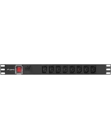 LANBERG Regleta 1u 16a rack 19 pulgadas 8x socket iec c13 negro 2m