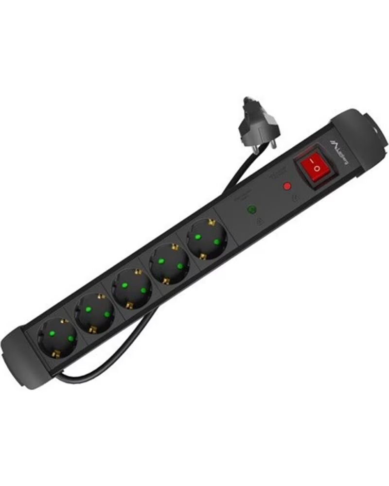 LANBERG Regleta sp1 5 tomas schuko proteccion hasta 2500w negra 5m