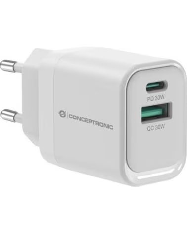 CONCEPTRONIC Cargador de pared althea1933 33w 1x usb tipo x 1x usb tipo a blanco