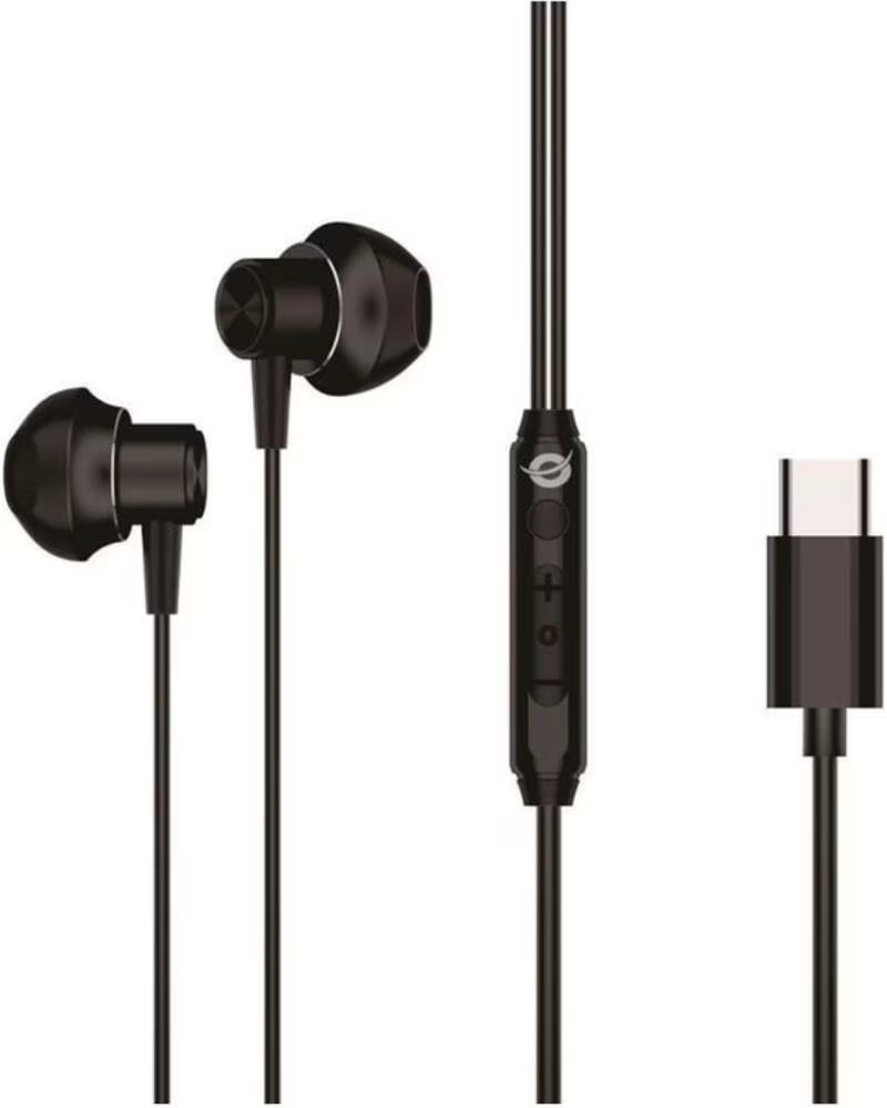 CONCEPTRONIC Auricular intrauditivo usb - c brendan04b microfono controles 1 2m color negro