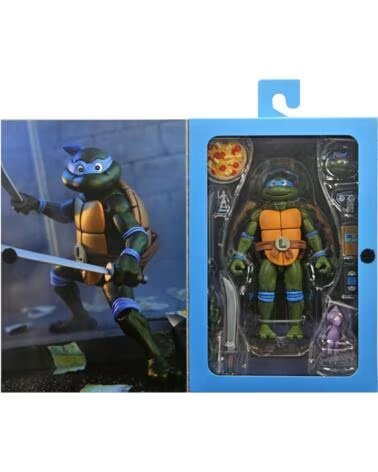 NECA Figura teenage mutant ninja turtles cartoon ultimate leonardo vhs scale action 18cm