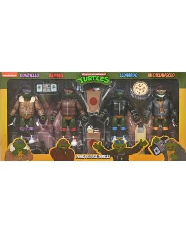 NECA Figura teenage mutant ninja turtles cartoon punk turtles pack 4 scale action 18cm