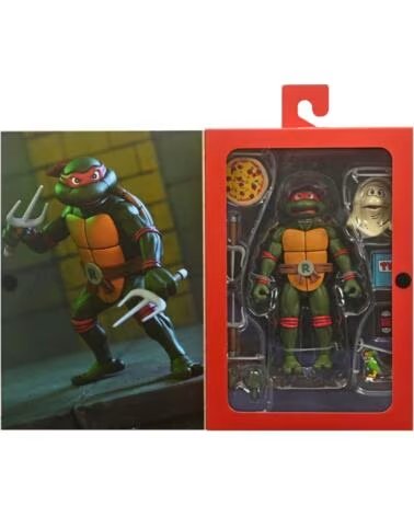 NECA Figura teenage mutant ninja turtles cartoon ultimate raphael vhs scale action 18cm