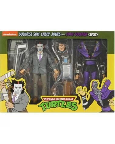 NECA Figura teenage mutant ninja turtles business suit casey jones split foot soldier pack 2 scale action 18cm