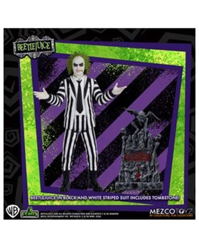 MEZCO TOYZ Figura beetlejuice 5 points beetlejuice striped suite 9 5cm