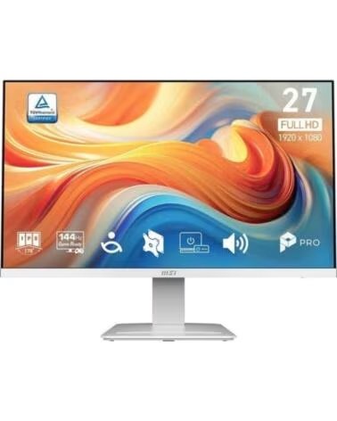 MSI Monitor led 27 pulgadas mp273w e14a ips - fhd - dp - hdmi - d - sub - 144hz - 1ms - vesa 100x100 blanco
