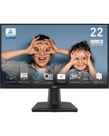 MSI Monitor led 22 pulgadas mp225 e12vl va - fhd - hdmi - vga - 100hz - 1ms - vesa 100x100